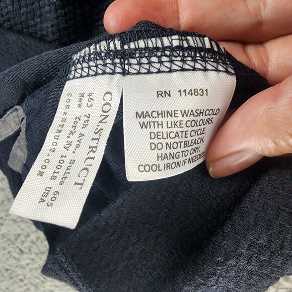 Construct Shirt Mens Medium Navy Blue Long Sleeve Polo *NWT* - Picture 5 of 10